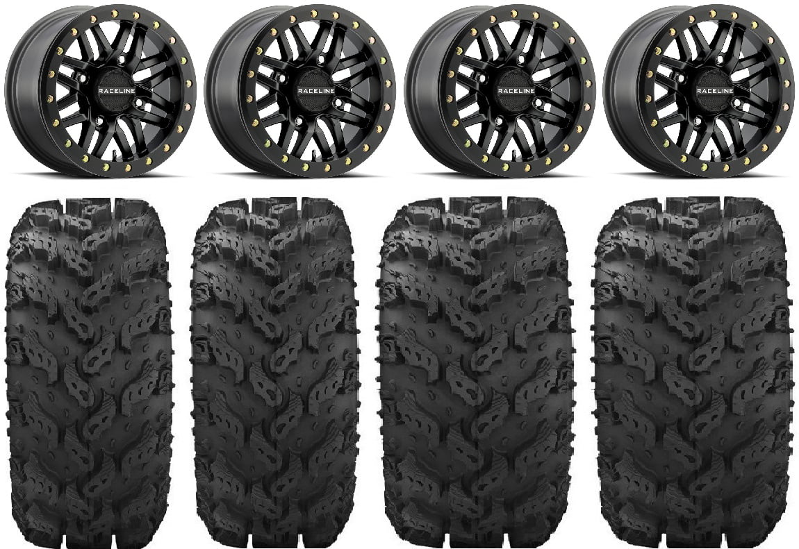 Raceline Ryno Bdlk 14" Bk Wheels 26" Reptile Tires Kawasaki Mule Pro FXT