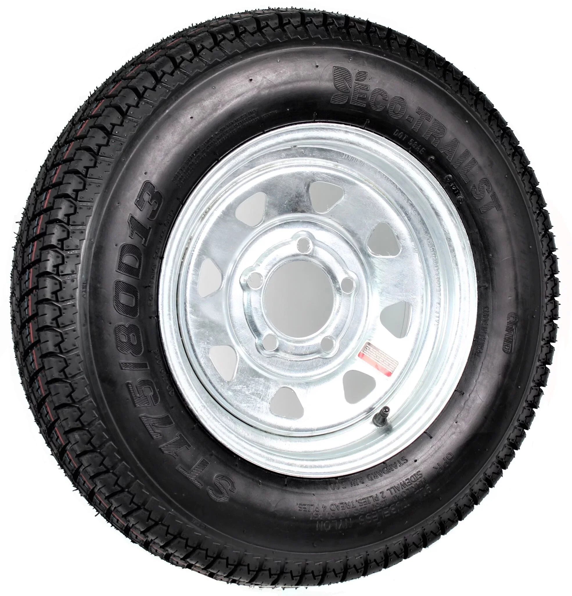 Trailer Tire On Rim SizeT175/80D13 175/80 13 in. LRB 5 Bolt Galvanized Sizepoke Wheel