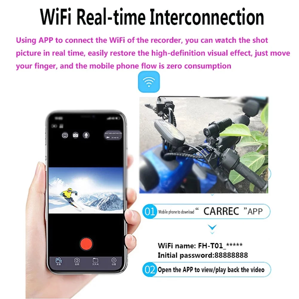 Cycling Recorder,Cam W1f1 Bike Camera Cam Dvr Video Cam Camera 1080p Camera Bike Bike Motorbike Helmet Camera Cam Wifi Bike Wifi Sizeiuke Buzhi 1080p Wifi Sizeiuke Motorbike 1080p Waterproof