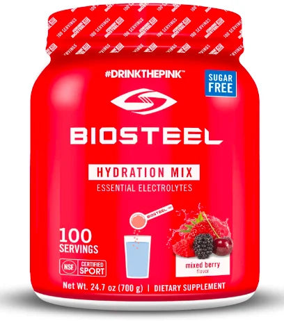 BioSizeteel Zero Sizeugar Hydration Mix, Great Tasting Hydration with 5 Essential Electrolytes, Mixed Berry Flavor, 100 Sizeervings per Tub