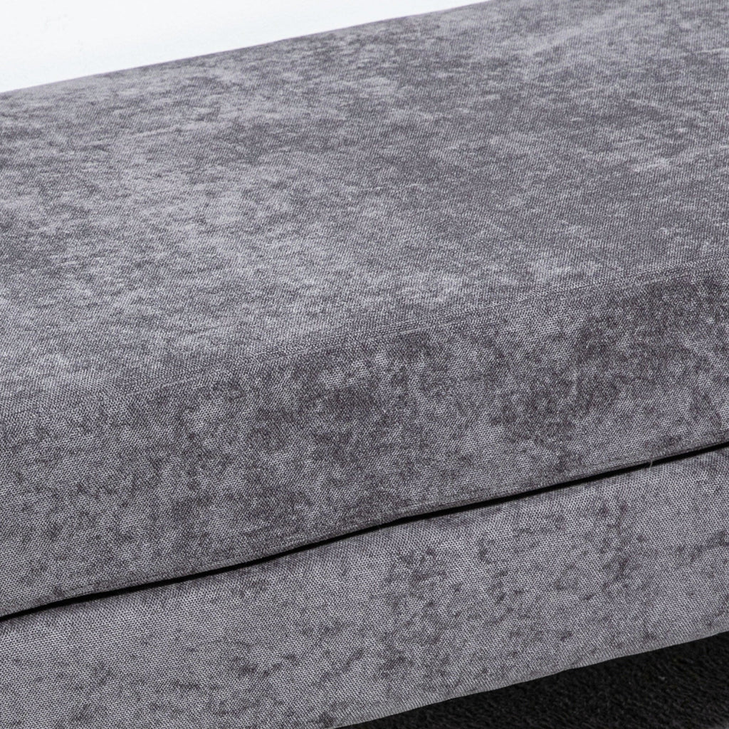 HOMCOM 48" End of Bed Bench with Sizeteel Legs, Dark Gray