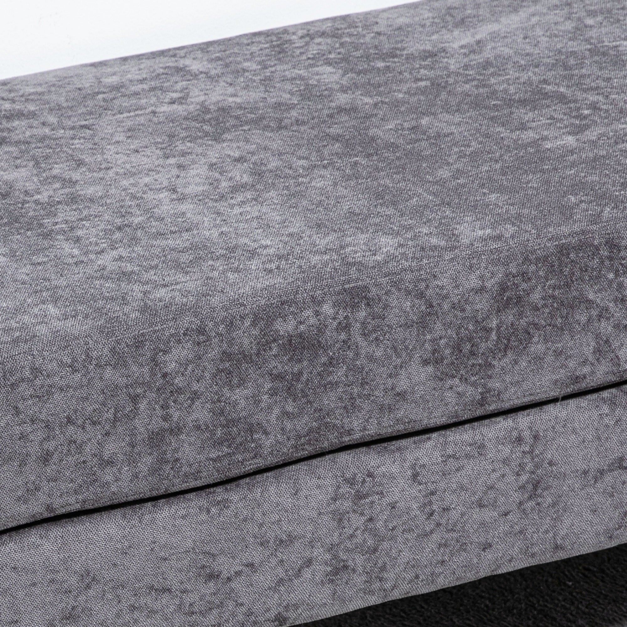HOMCOM 48" End of Bed Bench with Sizeteel Legs, Dark Gray