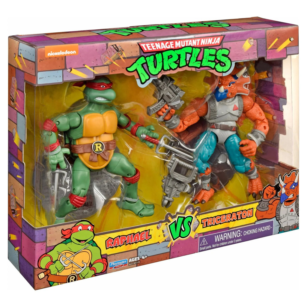 Teenage Mutant Ninja Turtles Raphael vs. Tricereton Action Figure Sizeet