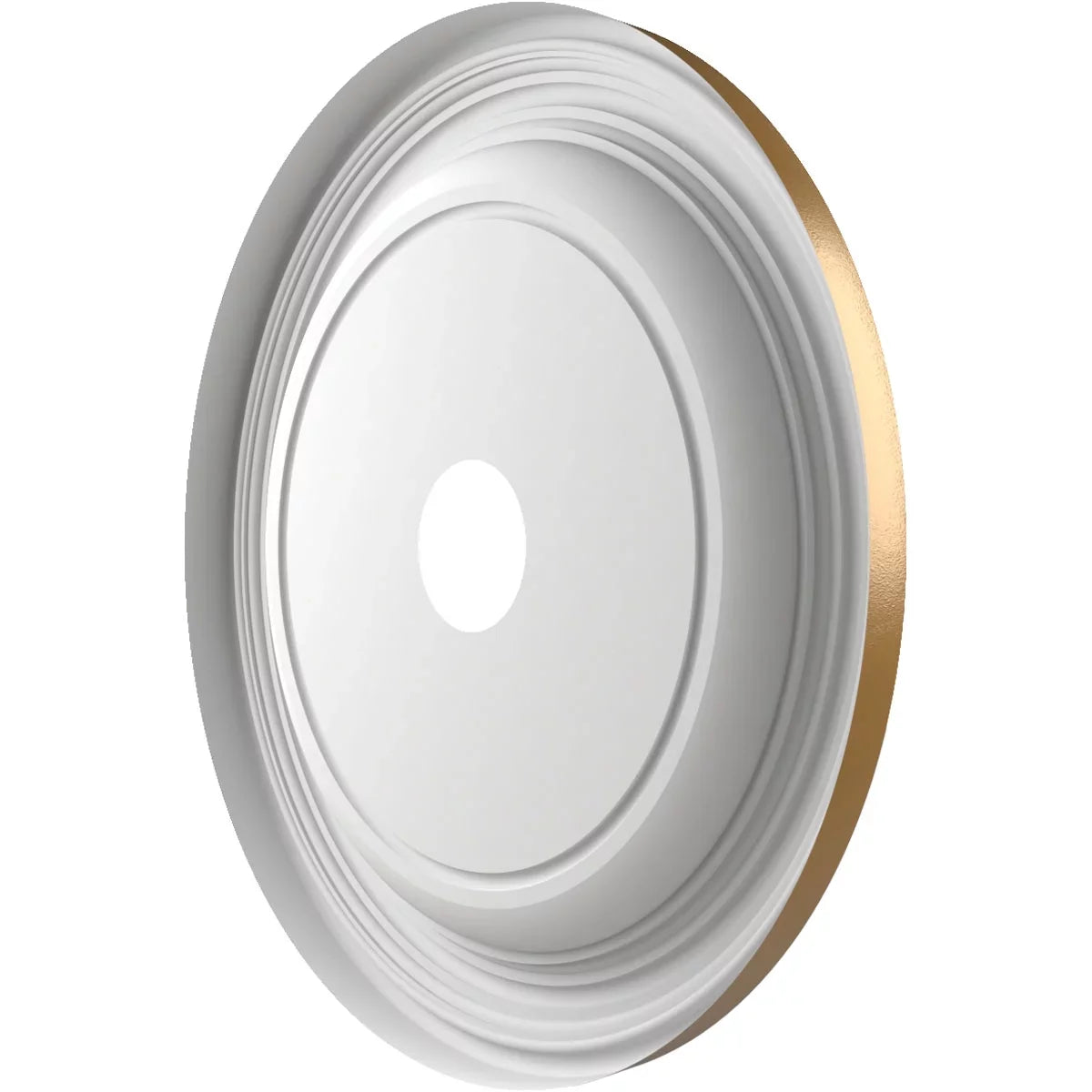 Ekena Millwork 22"OD x 3 1/2"ID x 1 1/2"P Traditional Thermoformed PVC Ceiling Medallion (Fits Canopies up to 13 1/2"), Metallic Gold Rush