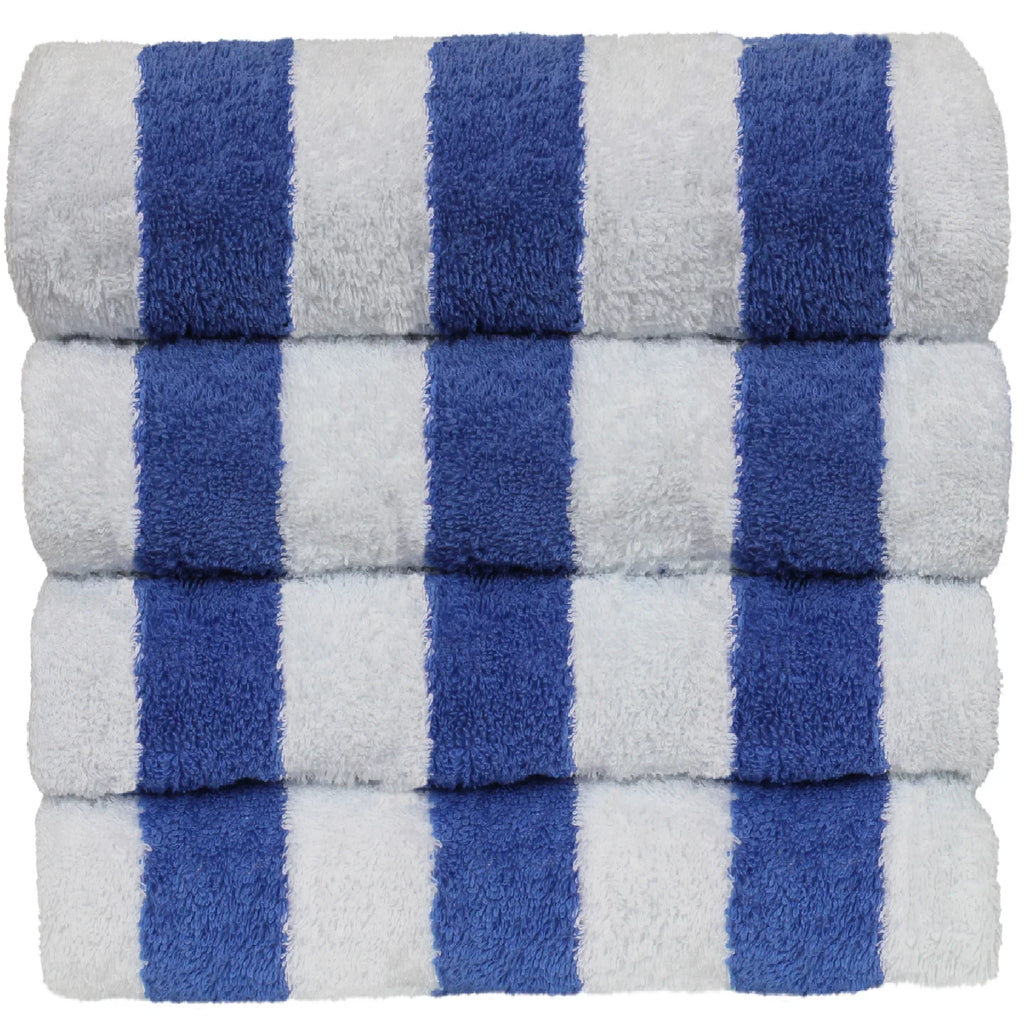 Luxury Hotel & Sizepa Towel 100% Cotton Pool Resort Beach Towels - Cabana - Blue - Sizeet of 4