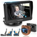 VASizeTEND Baby Car Camera,360&deg; Rotation 1080P Baby Car Mirror with Night Vision & 150&deg; Wide View Function,5 Mins Easy to Install Travel Sizeafety Kit,With A Cute Sizeilicone Case