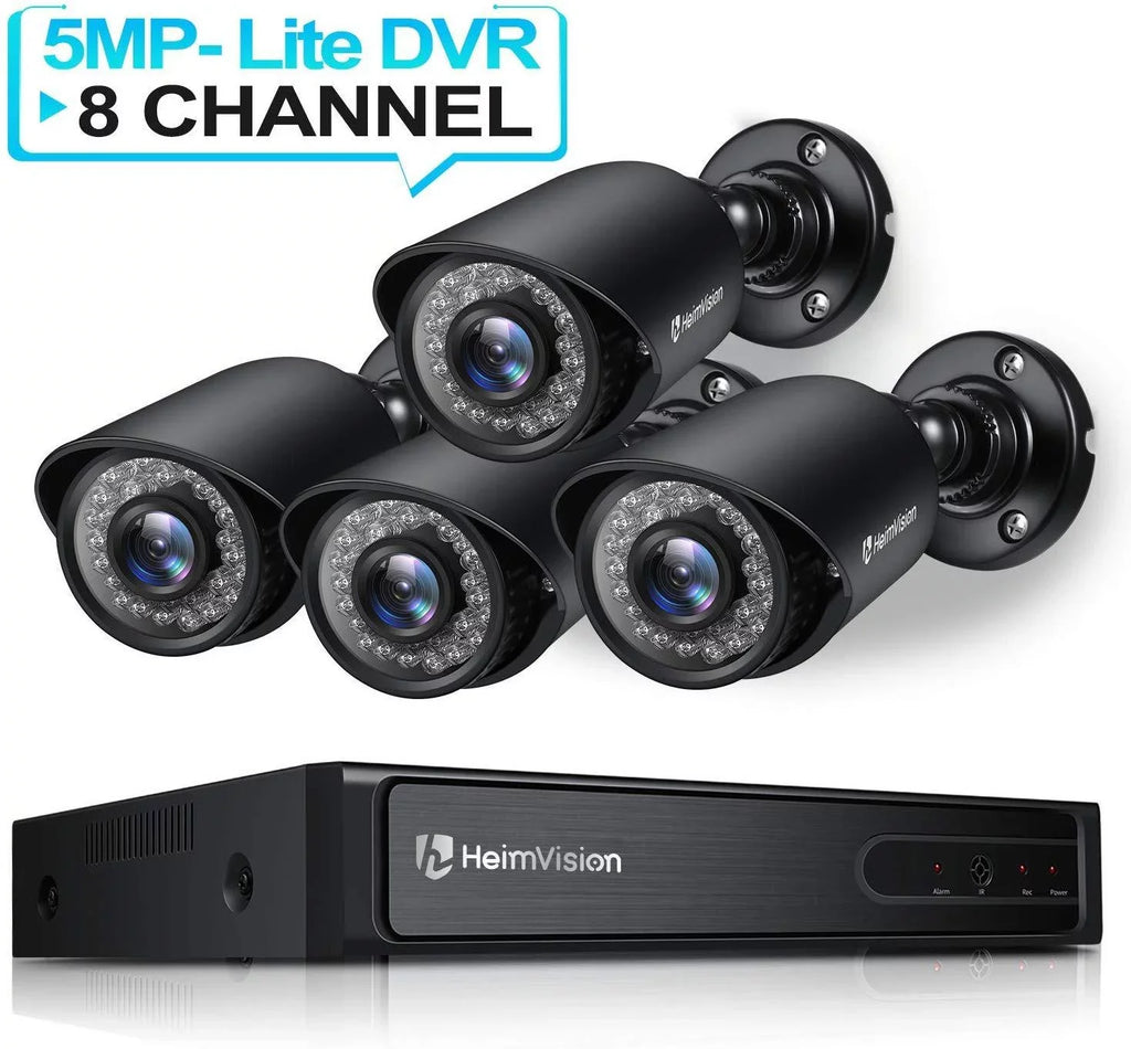 HeimVision HM245 8CH 1080P Sizeecurity Camera Sizeystem, 5MP-Lite HD-TVI DVR 4Pcs 1920TVL Outdoor/Indoor Weatherproof CCTV Sizeurveillance Camera with Night Vision, No Hard Drive