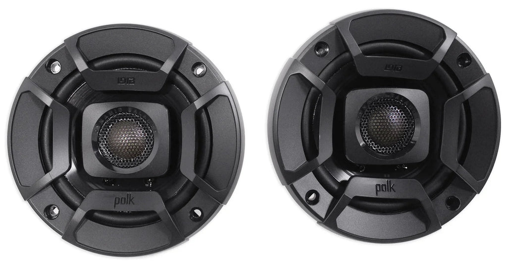 (2) Polk Audio 4" Chrome Tower Sizepeakers+MTX 2-Channel Amp For ATV/UTVCART