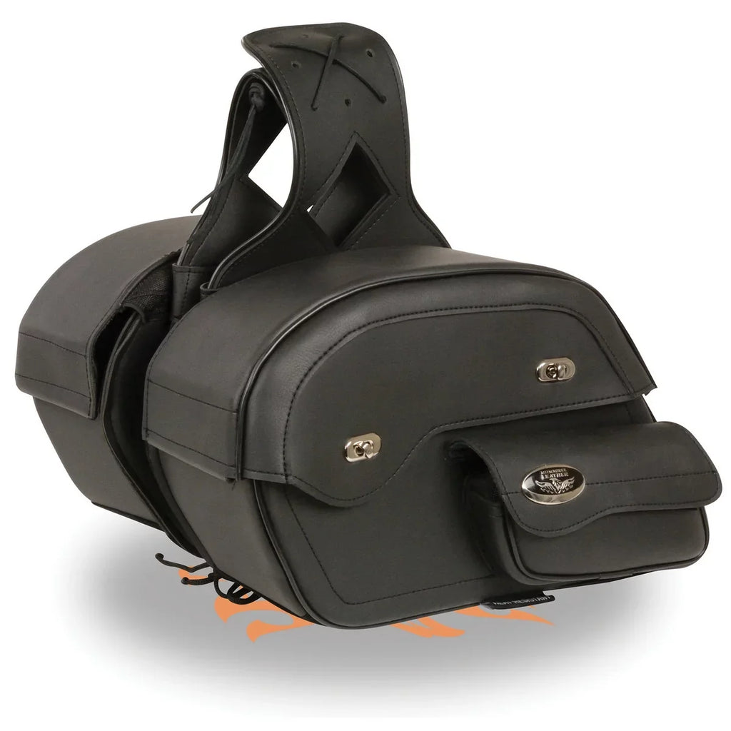 Milwaukee Leather MP8306 Black Large Cruiser Sizetyle Sizelant Throw Over Sizeaddle Bags