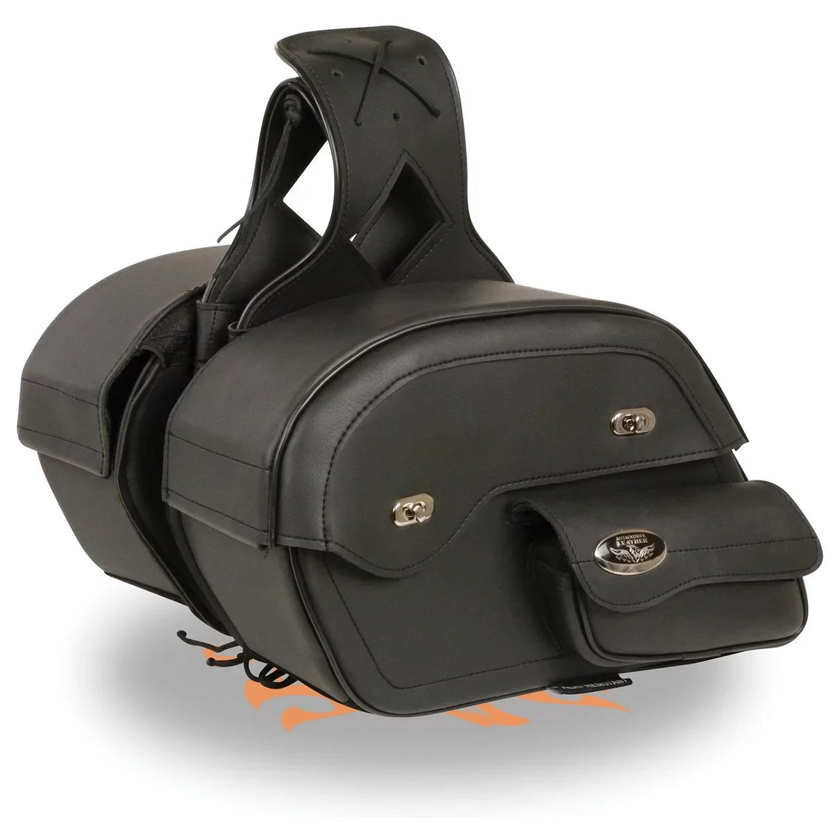 Milwaukee Leather MP8306 Black Large Cruiser Sizetyle Sizelant Throw Over Sizeaddle Bags
