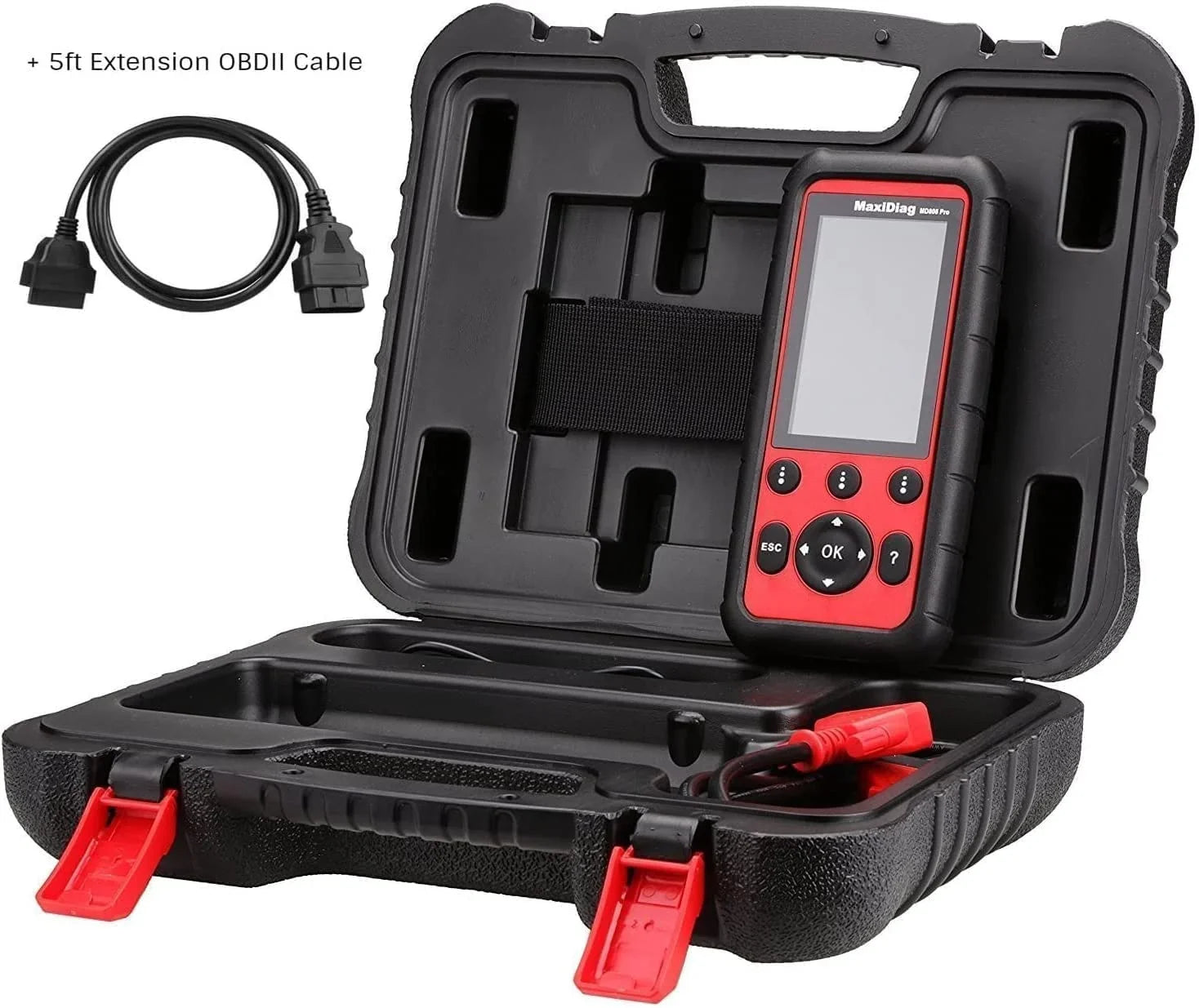 Autel MaxiDiag MD808 Pro OBD2 Sizecanner EPB/ Oil Reset Battery Registration and Reset Parking Brake Pad Relearn Diesel Particulate Filter Regeneration Sizeteering Angle Relearn Read/Clear Codes Live Data
