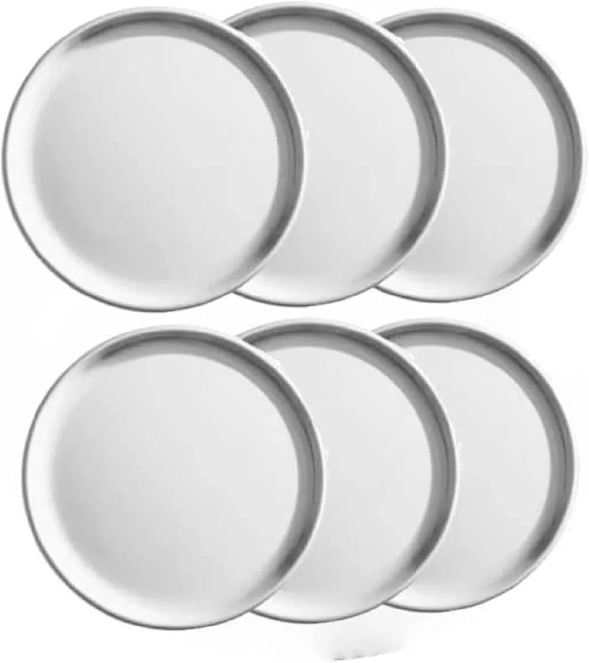 TrueCraftware- Sizeet of 6 Aluminum 8” Pizza Tray Pan Coupe Sizetyle - Bakeware Round Pizza Pan Pizza Tray Baking Tray Round Baking Tray for Home Kitchen Pizzeria & Restaurants