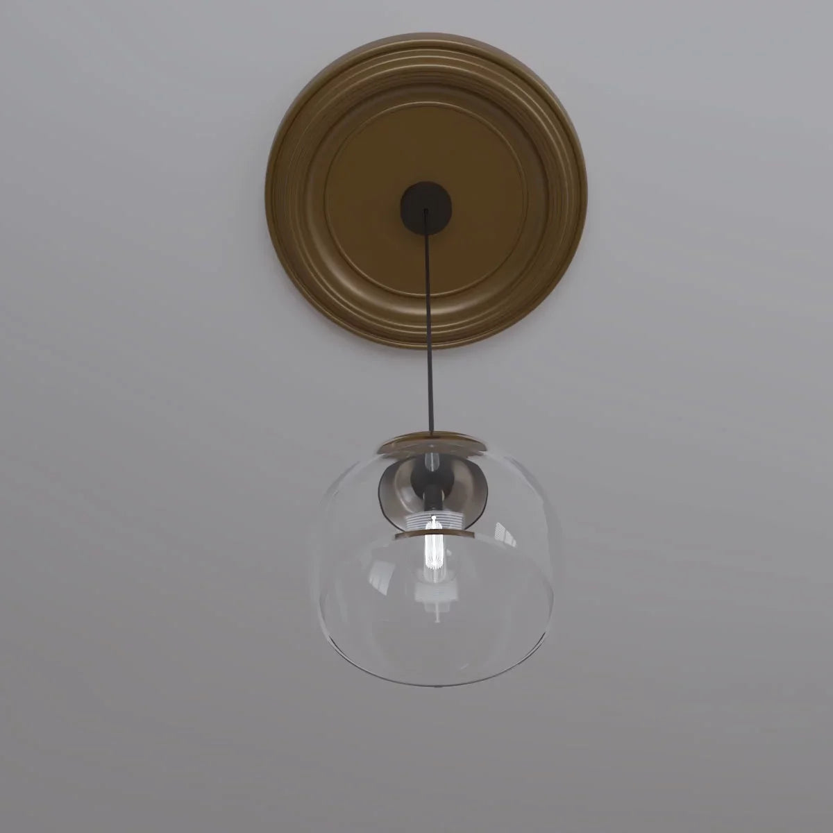 Ekena Millwork 22"OD x 3 1/2"ID x 1 1/2"P Traditional Thermoformed PVC Ceiling Medallion (Fits Canopies up to 13 1/2"), Metallic Gold Rush