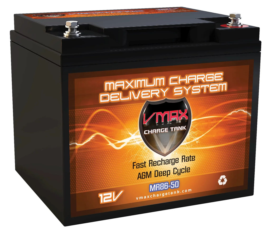 AGM Battery Upgrade for 18-50LB Thrust Trolling Motors Vmaxtanks MR86-50 12V 50AH