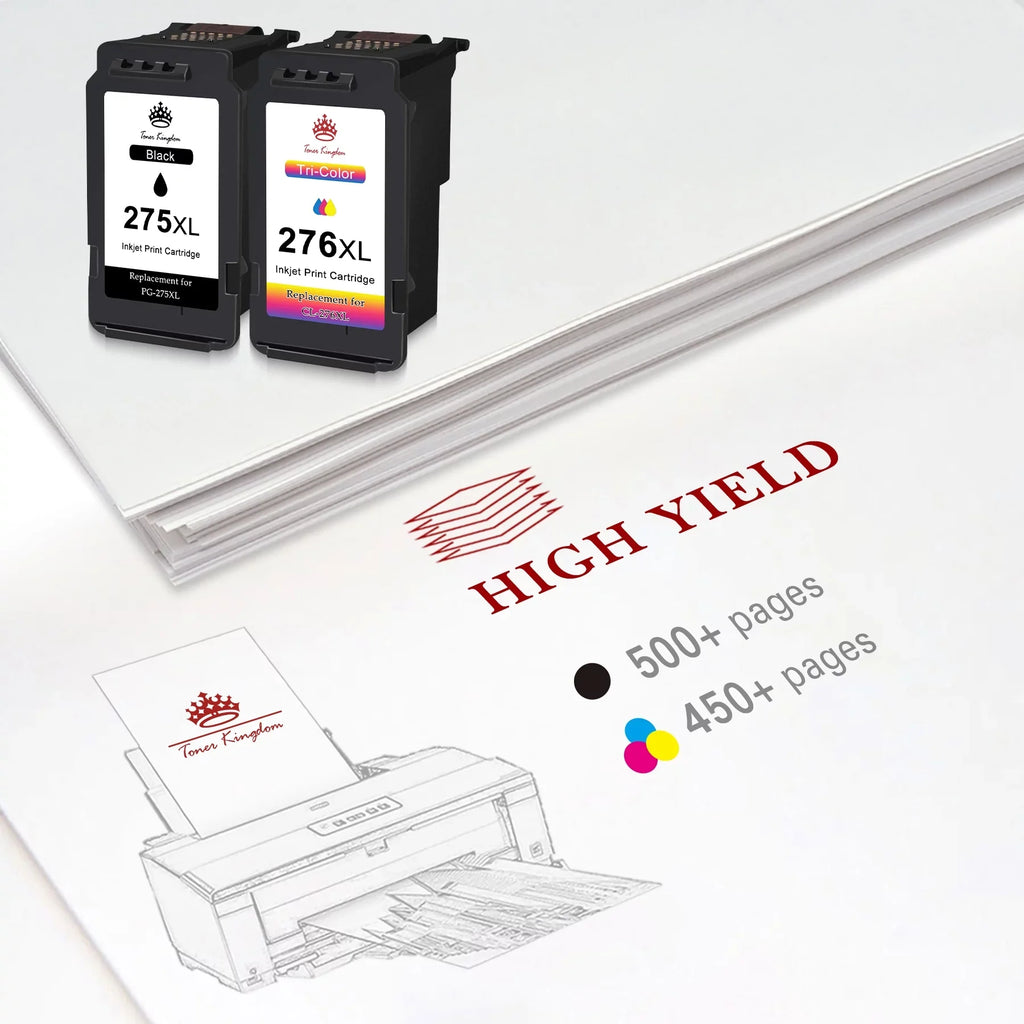275 276 Ink Cartridges for Canon Ink 275 and 276 PG-275XL CL-276XL High Capacity 275XL 276XL Ink Cartridges for Pixma TSize3522 TR4720 TSize3520 TSize3500 TR4722 TR4700 Printer (2 Black, 1 Color)