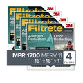 Filtrete 16x16x1 Air Filter, MPR 1200 MERV 11, Allergen Plus Odor Reduction, 4 Filters