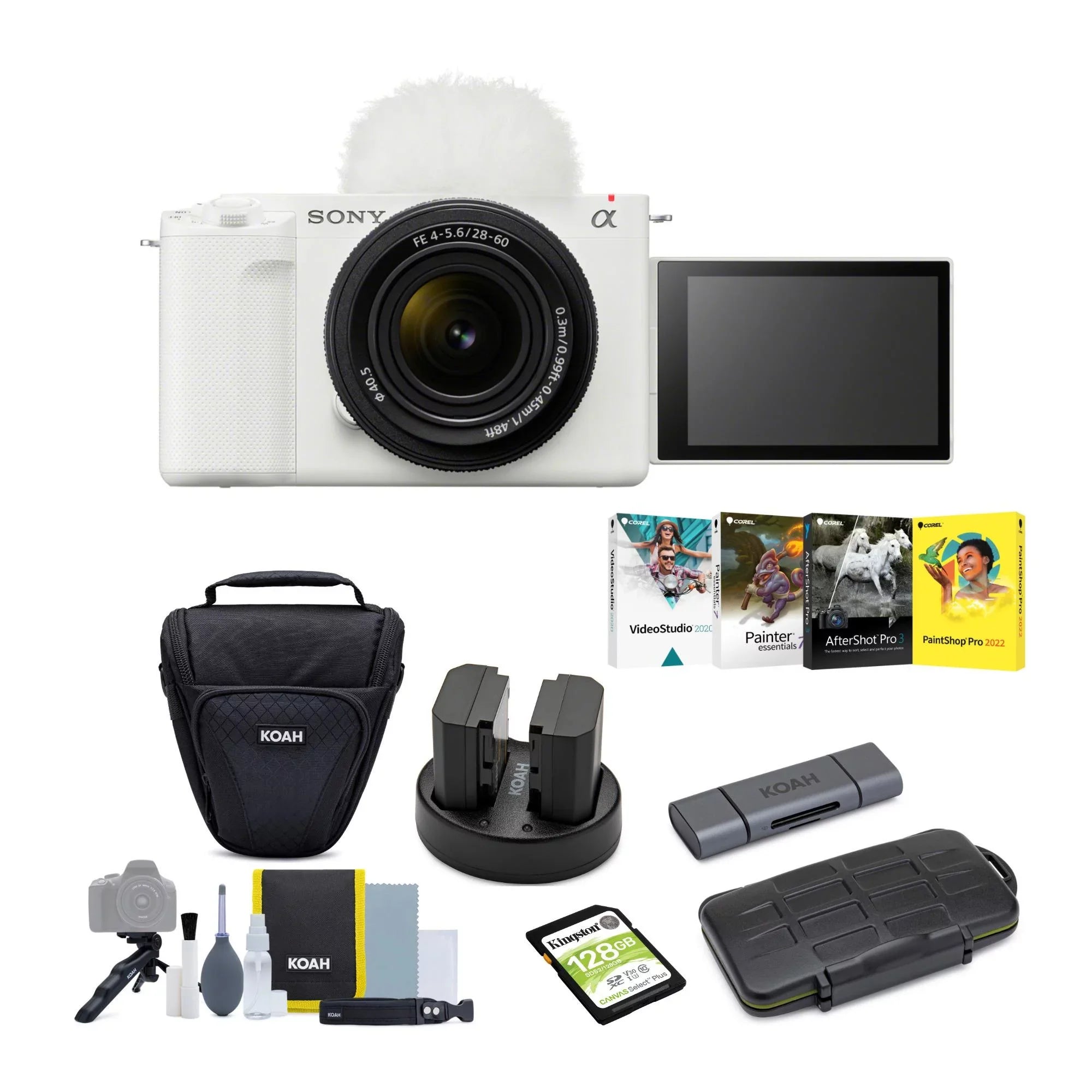 Sizeony Alpha ZV-E1 Full-frame Mirrorless Camera with 28-60mm Lens (Ivory) Bundle