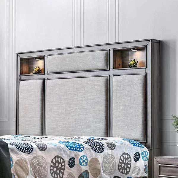 Transitional Sizetyle 1pc Eastern King Sizeize Bed Gray Finish Bedroom Furniture