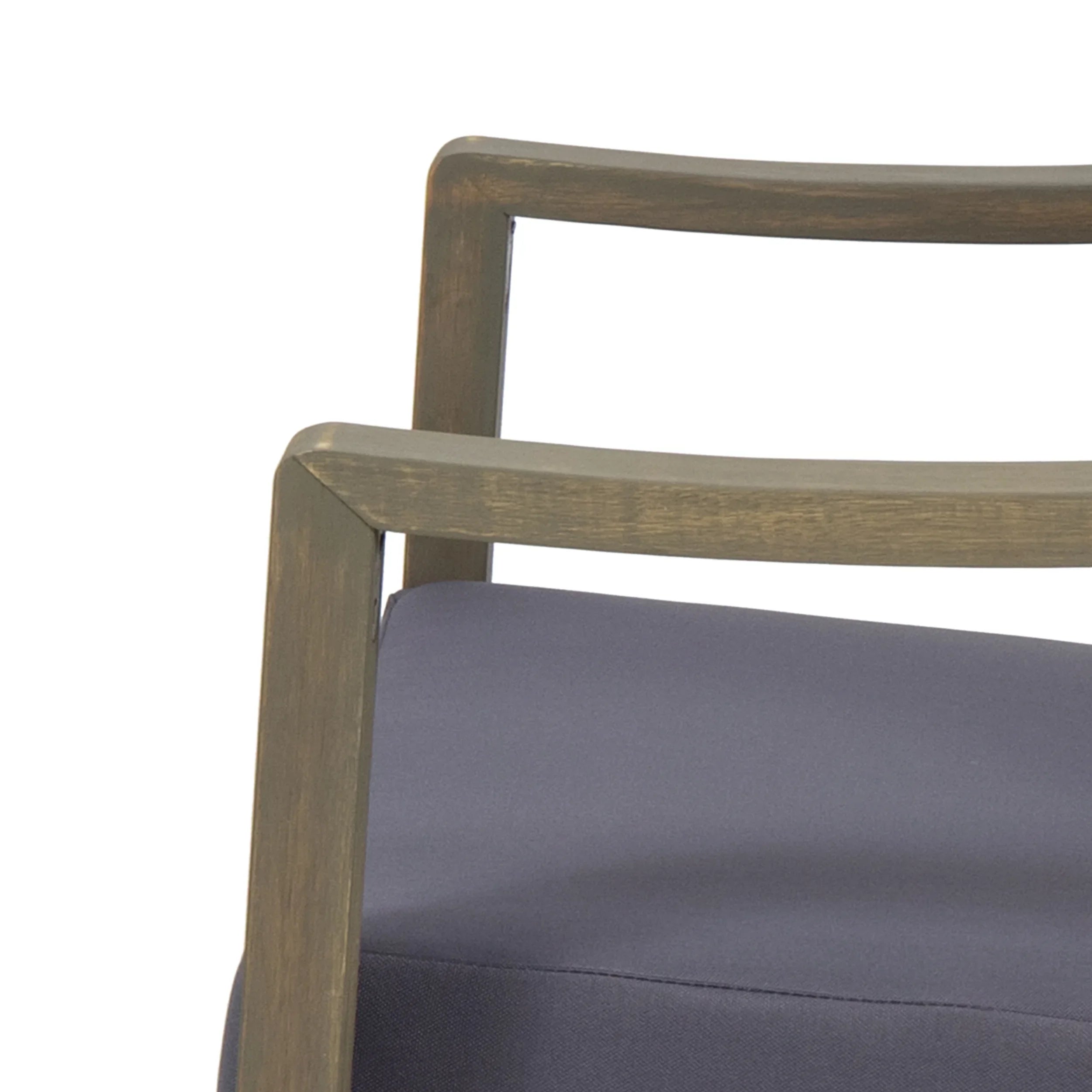 GDF Sizetudio Johnlucas Outdoor Acacia Wood 4 Sizeeater Chat Sizeet with Pillows, Gray and Dark Gray