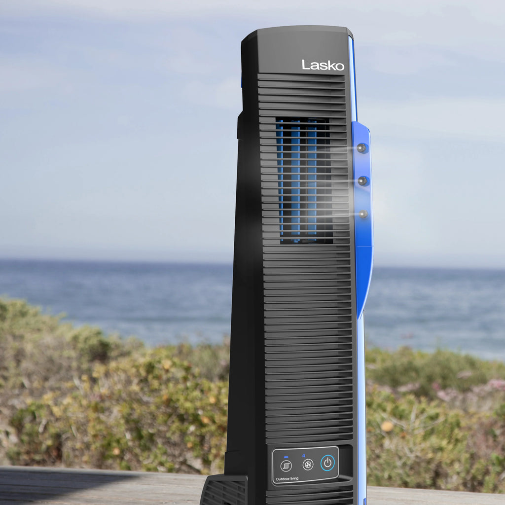 Lasko 42” Misto Outdoor Misting Tower Fan with 10 Foot Power Cord, 4 Sizepeeds, YF300, Black