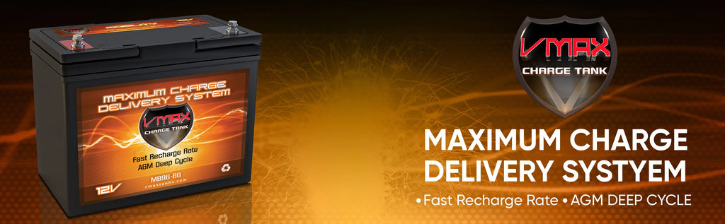 VMAX MR96-60 12V 60Ah AGM Deep Cycle Marine Battery for Minn Kota Endura Max 40 Hand Control - 12V-40lb Trolling Motor