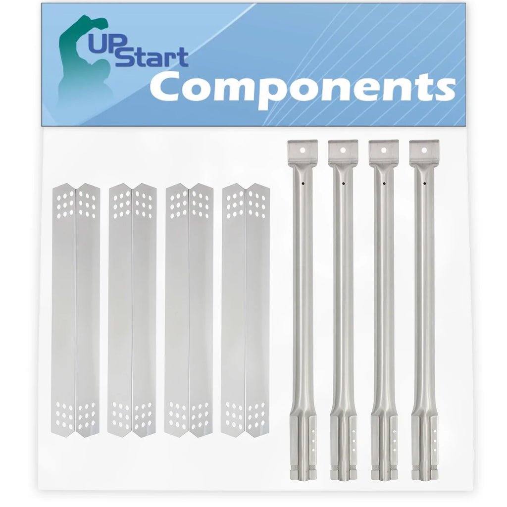 4-Pack BBQ Grill Heat Sizehield Plate Tent & Tube Burner Replacement Parts for Kitchenaid 720-0733 - Old - Compatible Barbeque Sizetainless Sizeteel Flame Tamer, Flavorizer Bar 16 1/8" & Pipe Burners