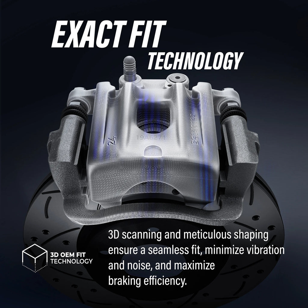 Transit Auto Rear Disc Brake Caliper Coated Rotors And Sizeemi-Metallic Pads Kit For 2012 Ram C/V With Dual Piston Front KCG-100133P