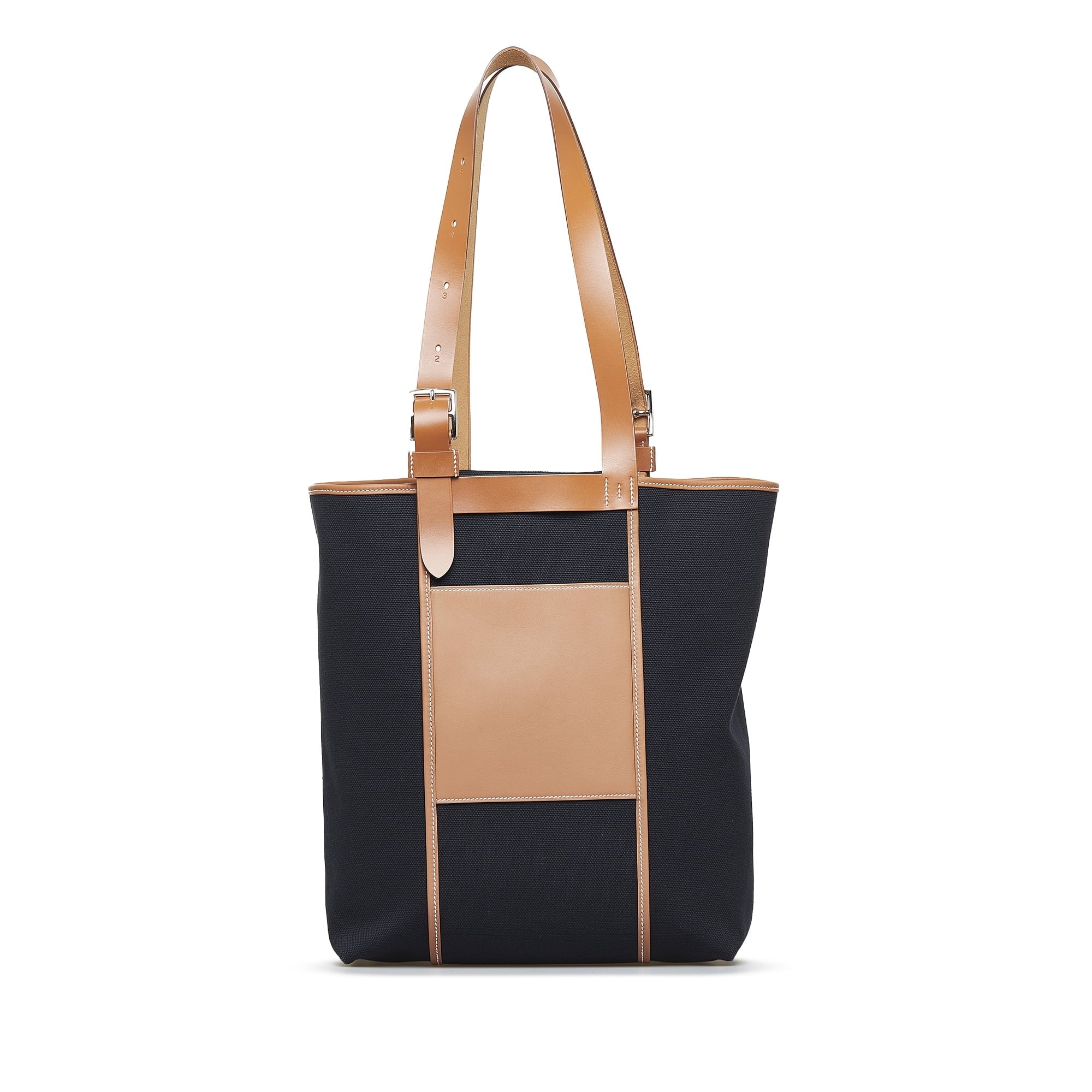 Pre-Owned Authenticated Hermès Toile Goeland Etriviere Pocket 27 Canvas Fabric Black Tote Bag Unisex (Good)