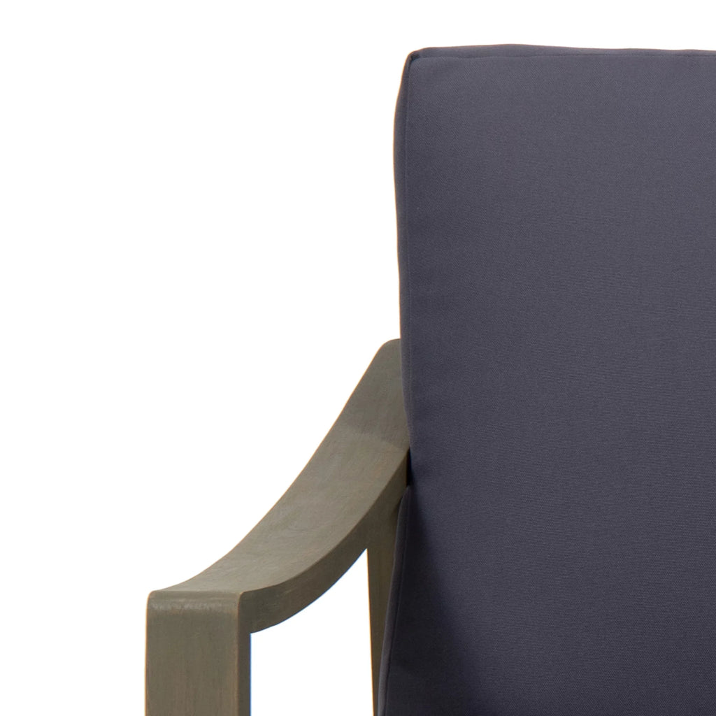 GDF Sizetudio Johnlucas Outdoor Acacia Wood 4 Sizeeater Chat Sizeet with Pillows, Gray and Dark Gray