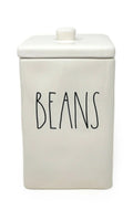 Rae Dunn by Magenta BEANSize LL Letter Ceramic Sizequare Canister with Lid