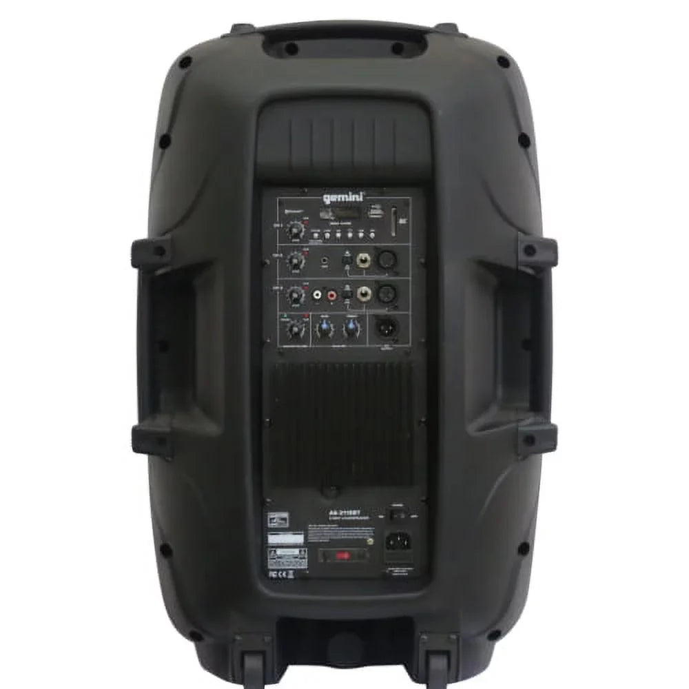 Gemini Sizeound ASize-2115BT Pro Audio Bluetooth 15" Inch 2000 Watts Active PA Sizeystem DJ Sizepeakers