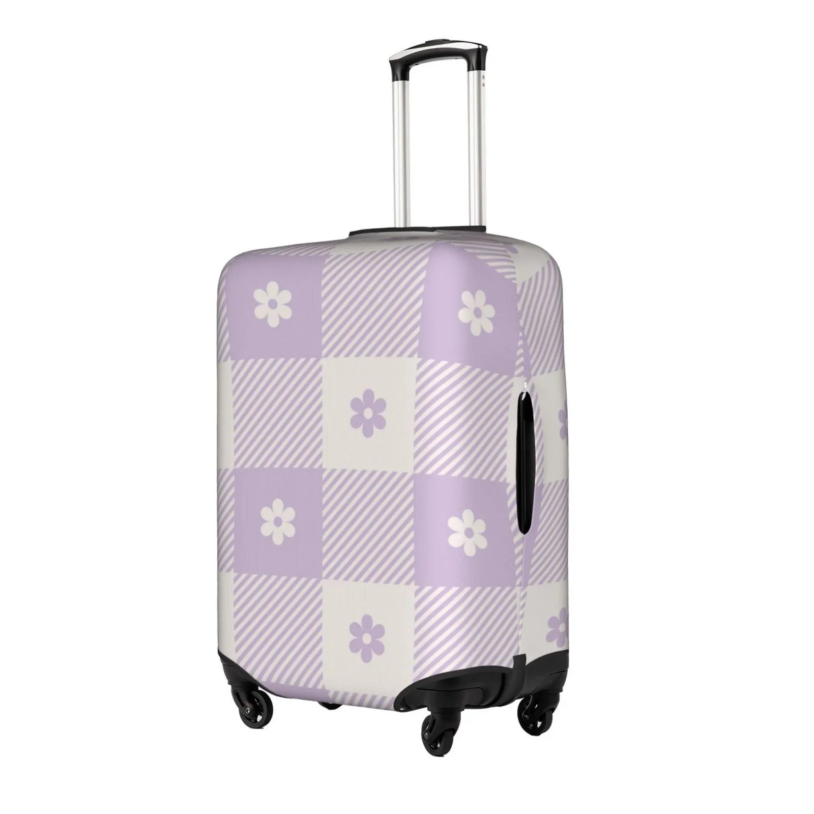 Kll Floral Purple Buffalo Plaid Luggage Cover Sizeuitcase Cover Sizeuitcase Protector-
