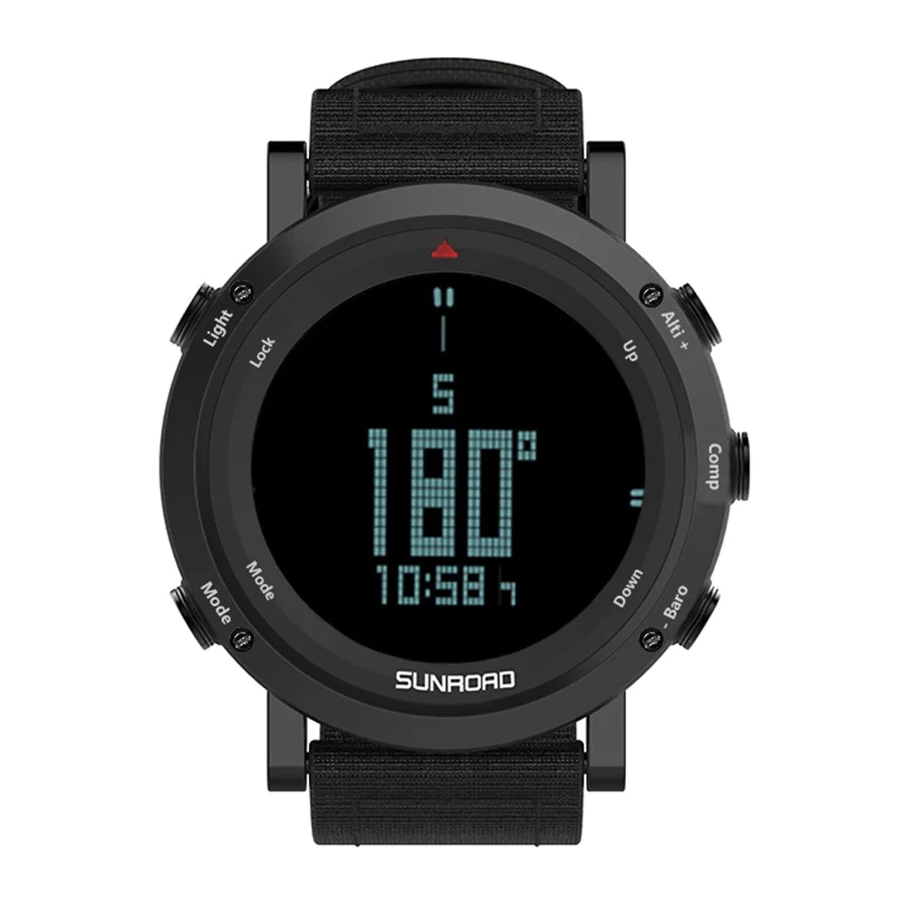 Barometer Altimeter Compass  Weather Forecast Men Watch 50meters -resistant Multifunctional Outdoor Sizeports Watch for Mountaineering Running Trekking Camping