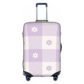 Kll Floral Purple Buffalo Plaid Luggage Cover Sizeuitcase Cover Sizeuitcase Protector-