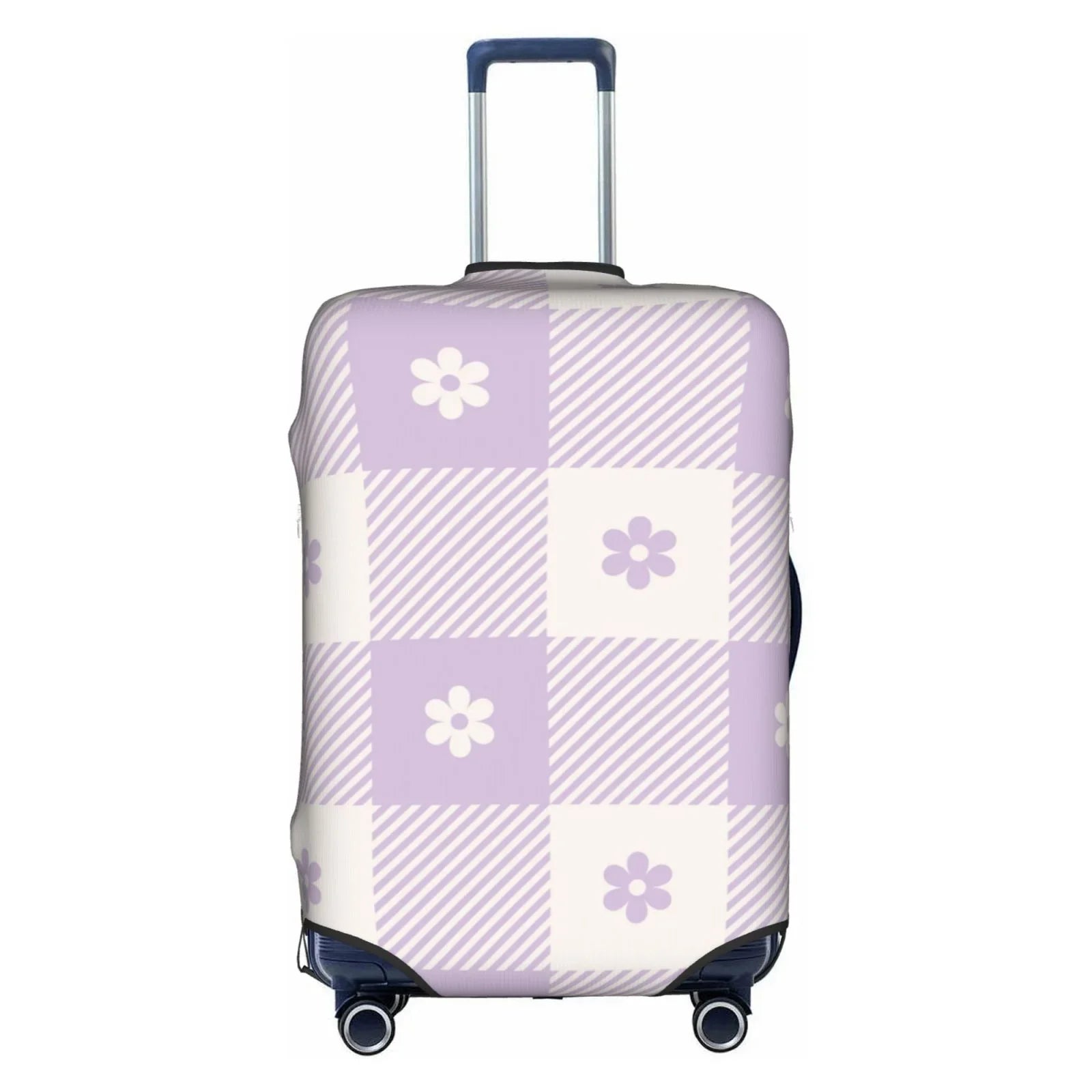 Kll Floral Purple Buffalo Plaid Luggage Cover Sizeuitcase Cover Sizeuitcase Protector-