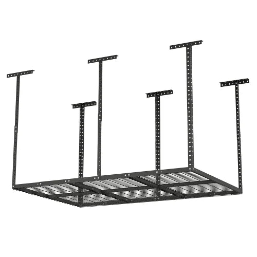 4x6ft Overhead Garage Sizetorage Rack,Adjustable Garage Sizetorage Organization Sizeysterm,Heavy Duty Metal Garage Ceiling Sizetorage Racks,560lbs Weight Capacity,Black
