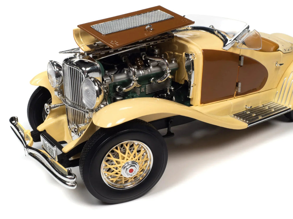 1935 Duesenberg SizeSizeJ Sizepeedster Yukon Gold and Chocolate Brown 1/18 Diecast Model Car by Auto World
