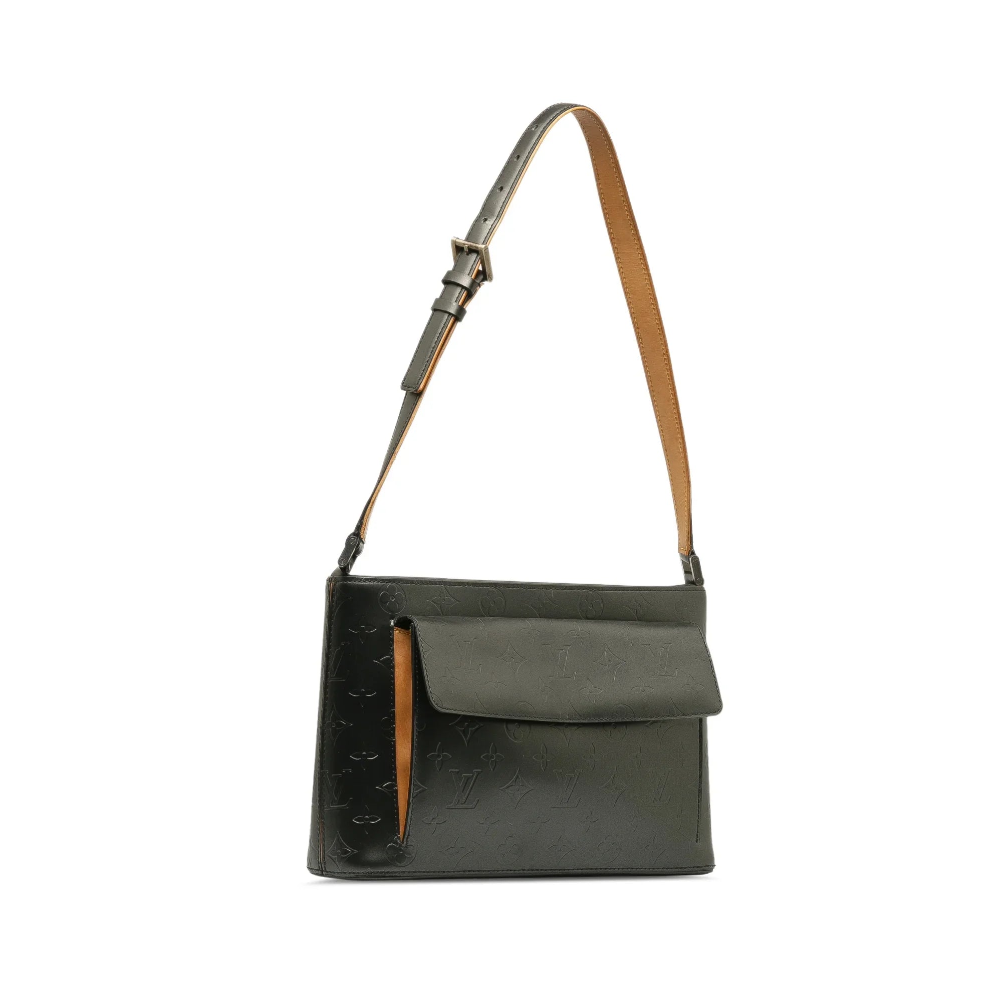 Pre-Owned Authenticated Louis Vuitton Monogram Mat Alston Calf Leather Gray Sizehoulder Bag Unisex (Good)