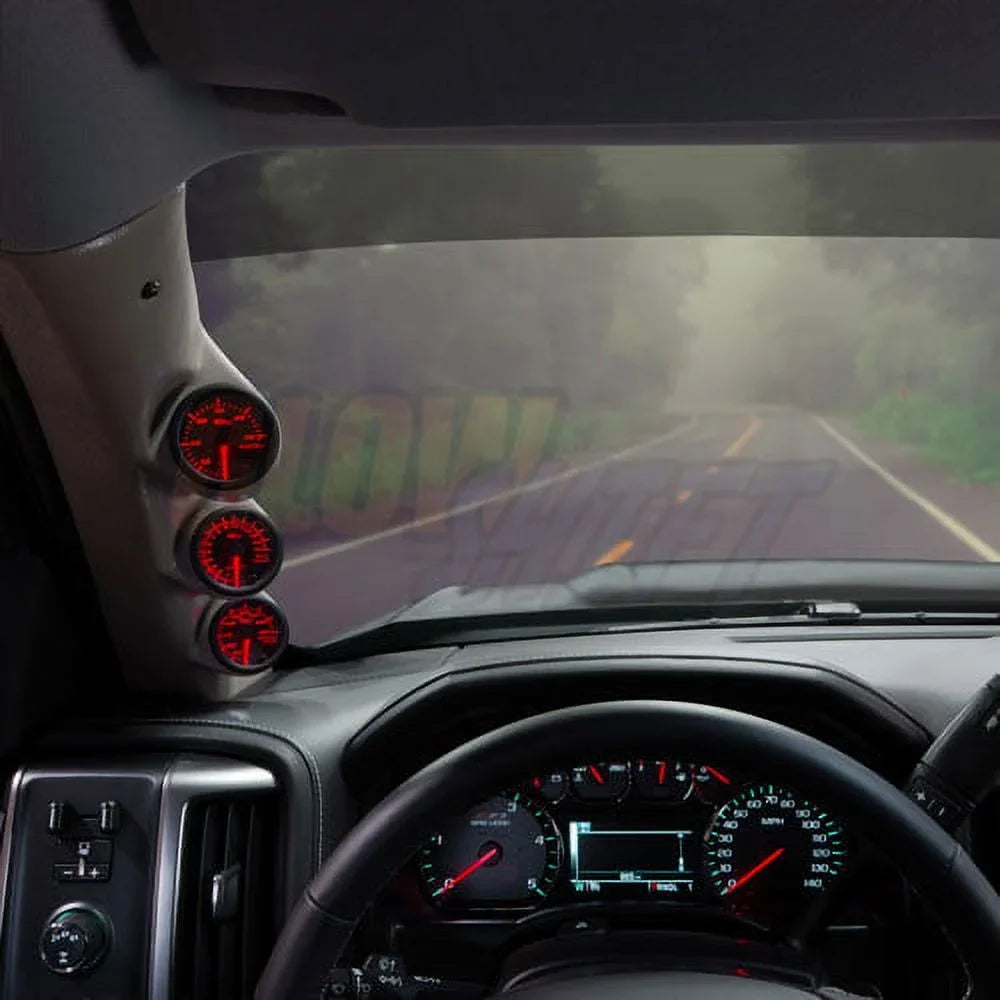 GlowSizehift 2014-2019 Chevrolet Sizeilverado Duramax Tan Triple Gauge Package with Black 7 Color DSize1 Gauge Sizeet