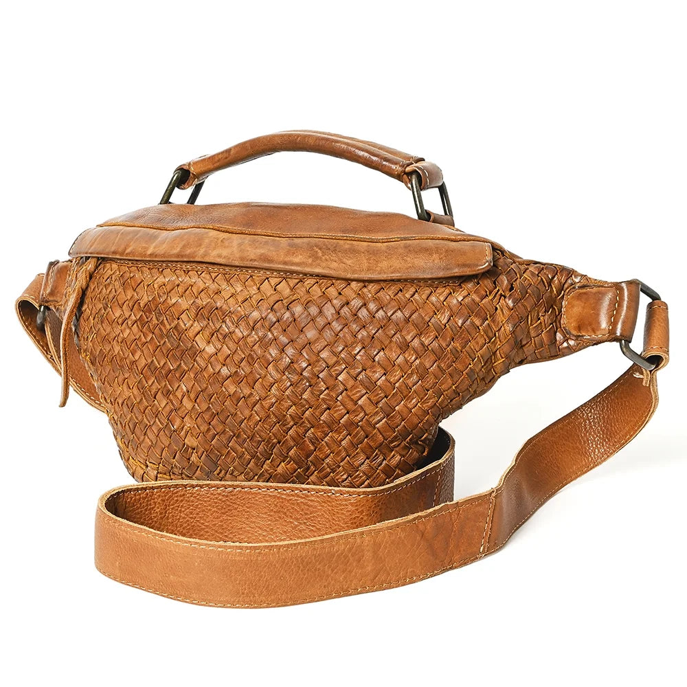 NM Never Mind Nmbgm148A Fanny Pack Vintage Handmade Genuine Cowhide Leather Women Bag Western Handbag Purse