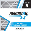 Aerostar 20x20x4 MERV  8, Pleated Air Filter, 20 x 20 x 4, Box of 3, Made in the USizeA