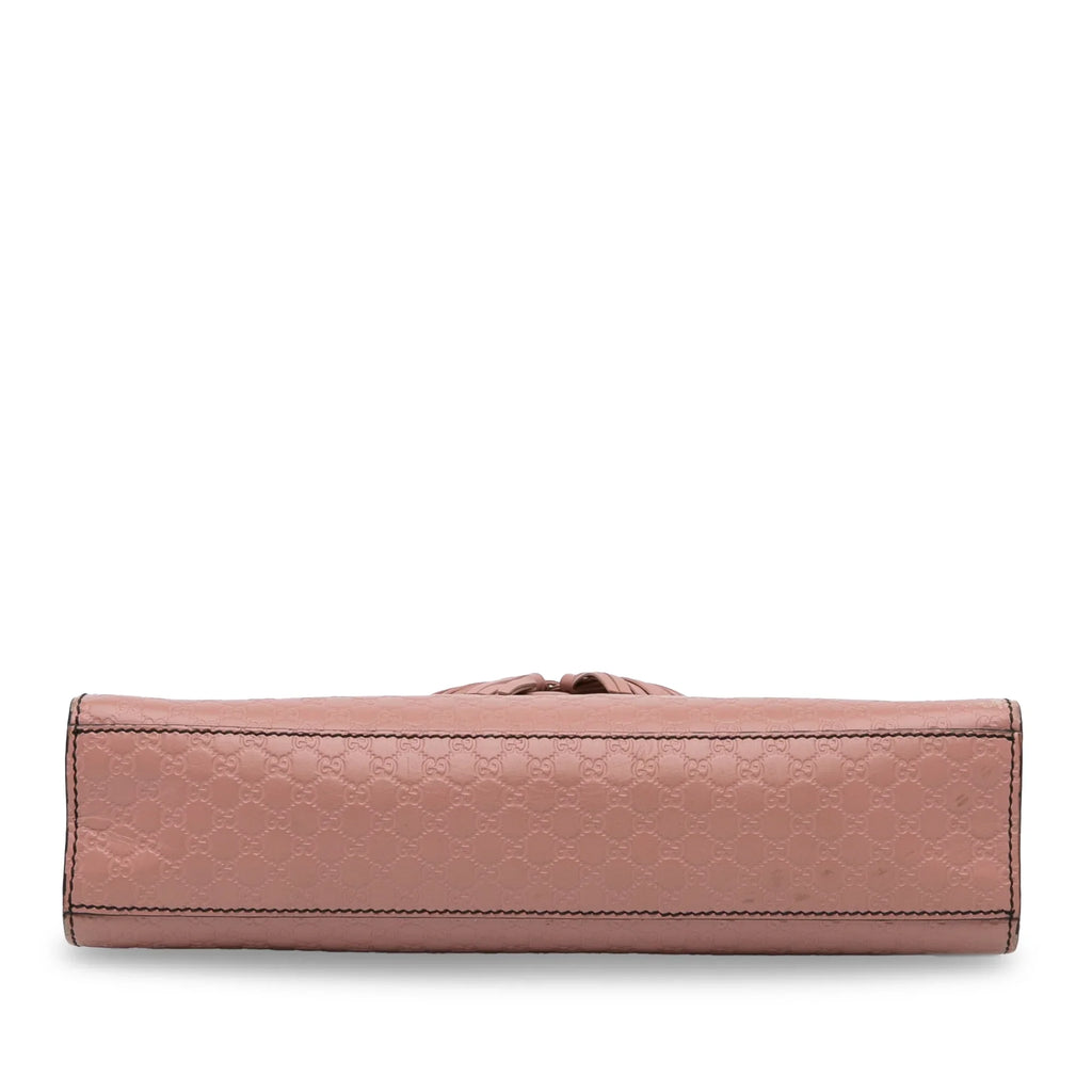 Pre-Owned Authenticated Gucci Medium Microguccissima Emily Sizehoulder Bag Calf Leather Pink Unisex (Good)