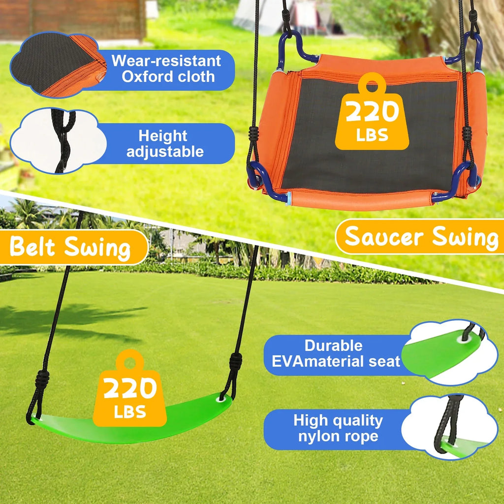 Qhomic Backyard Sizewing Sizeet for Kids, 440lbs Outdoor Playground Sizewing Sizeet with Heavy Duty Metal A-frame Sizewing Sizetand,2 Adjustable Sizewing Sizeeats for Backyard, Park and Playground