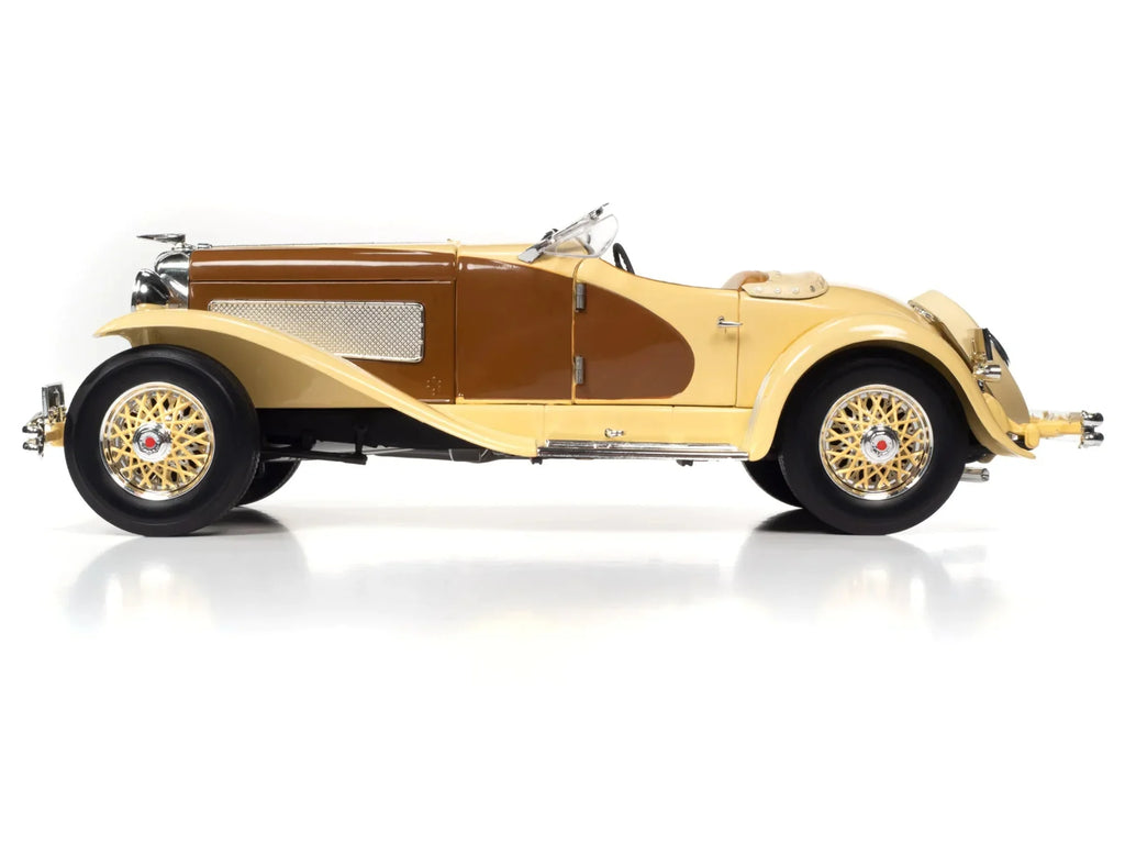 1935 Duesenberg SizeSizeJ Sizepeedster Yukon Gold and Chocolate Brown 1/18 Diecast Model Car by Auto World