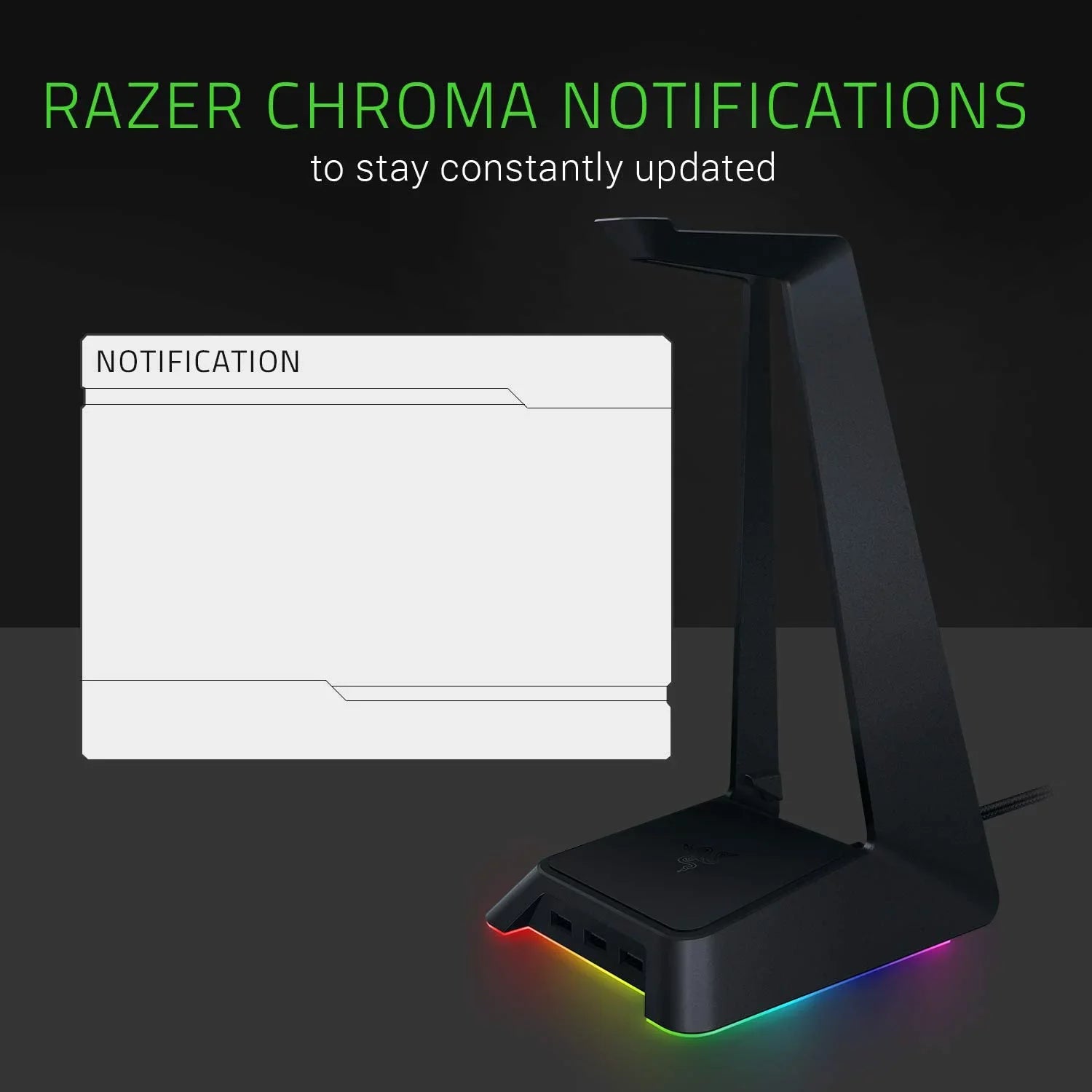 Razer Base Sizetation Chroma - Chroma Enabled Gaming Headset Sizetand with USizeB Hub