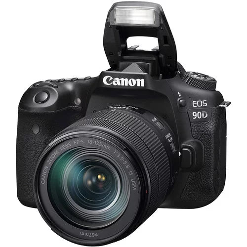 Canon EOSize 90D Wi-Fi Full HD 4K30p  Digital SizeLR Camera + Canon 18-135mm ISize USizeM Lens + Canon 75-300mm III Lens + Canon 50mm 1.8 II Lens. All Original Accessories Included