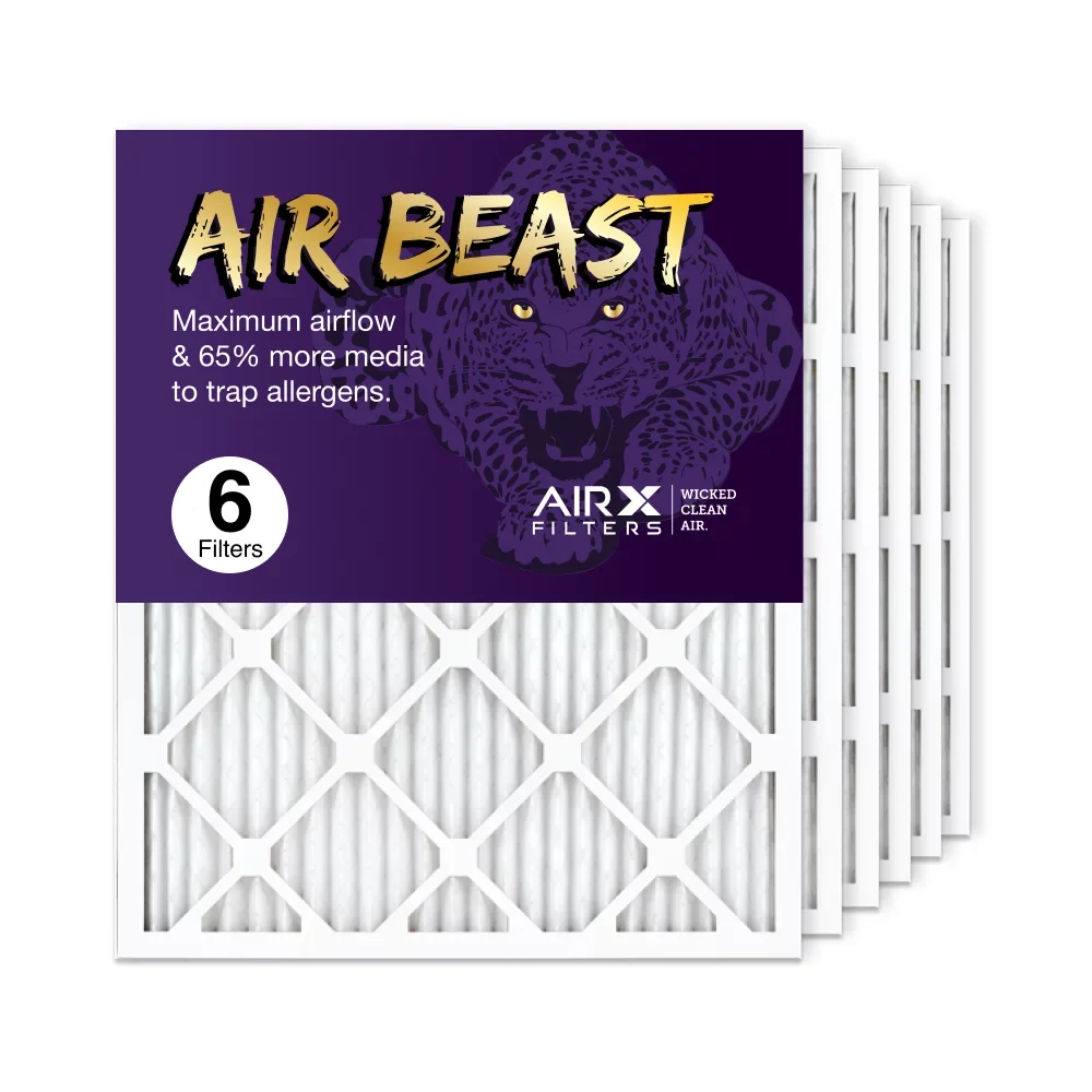AIRx Filters 20x25x1 Air Filter MERV 11 Pleated HVAC AC Furnace Air Filter, Air Beast 6-Pack Made in the USizeA