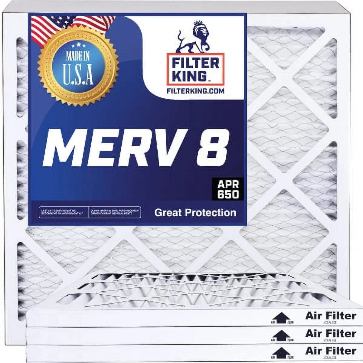 Filter King 10.5x58x1a Air Filter | 4-PACK | MERV 8 HVAC Pleated A/C Furnace Filters | MADE IN USizeA | Actual Sizeize: 10.5 x 58 x .75"