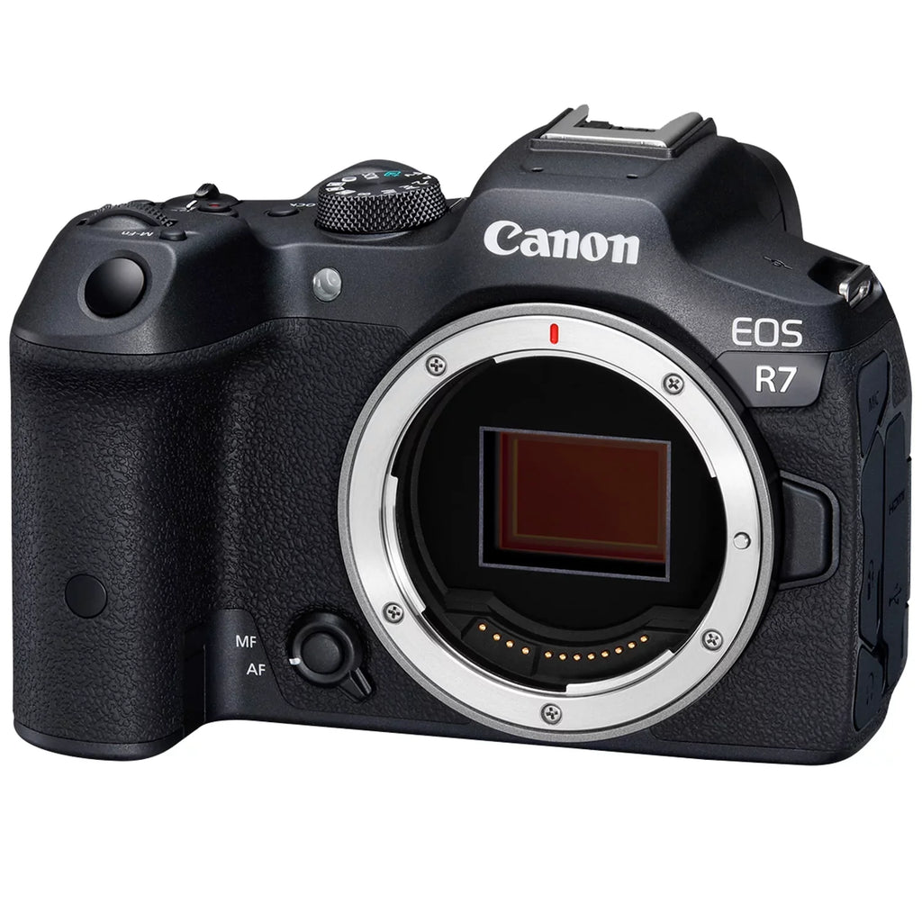 Canon EOSize R7 Mirrorless Camera with RF-Size 18-45mm Lens + Mount Adapter + 2 Pack SizeanDisk 32GB Memory Card + Case + ZeeTech Accessory