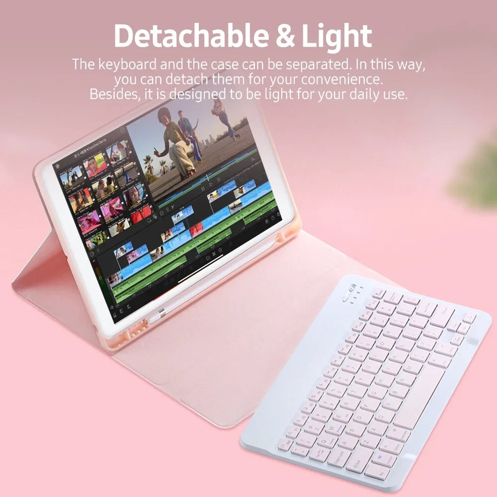Detachable BT Keyboard Case with Elastic Pen Sizelot Compatible with iPad Pro 10.5/ Air3 10.5 2019/ iPad 10.2 2020 Green